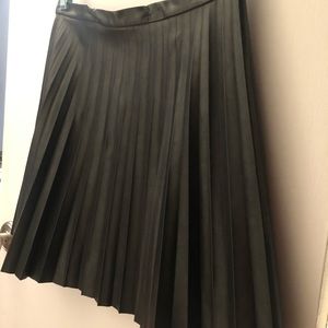 Leather Pleated Skirt